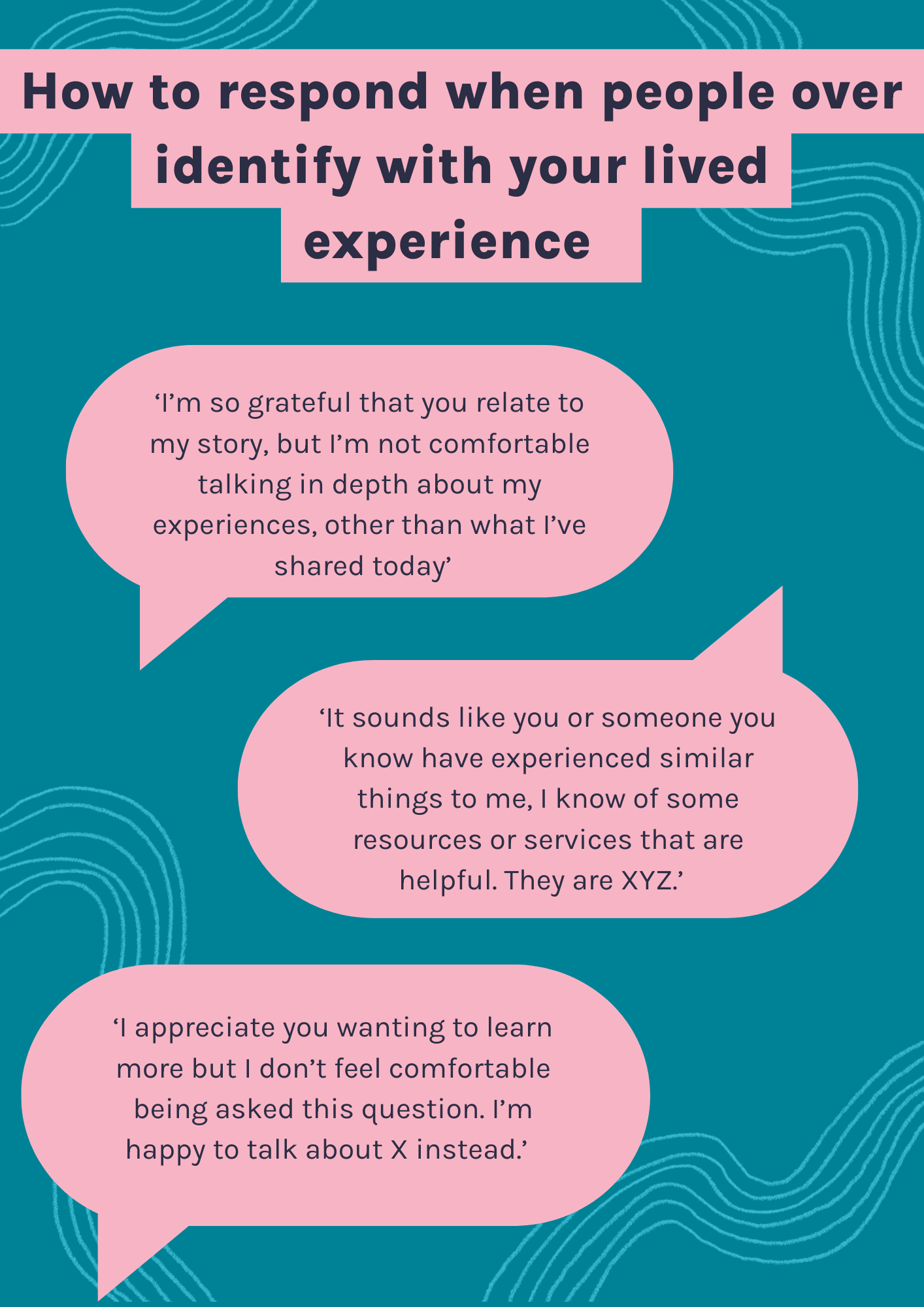 How to respond when people over identify with your lived experience