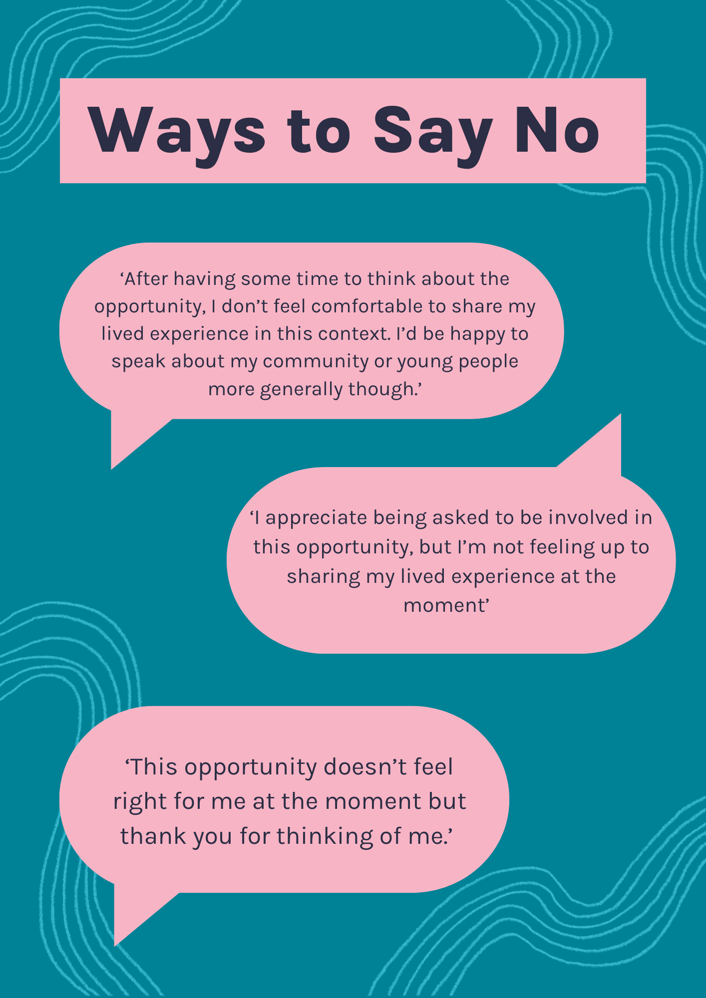 how to say no yp lived experience