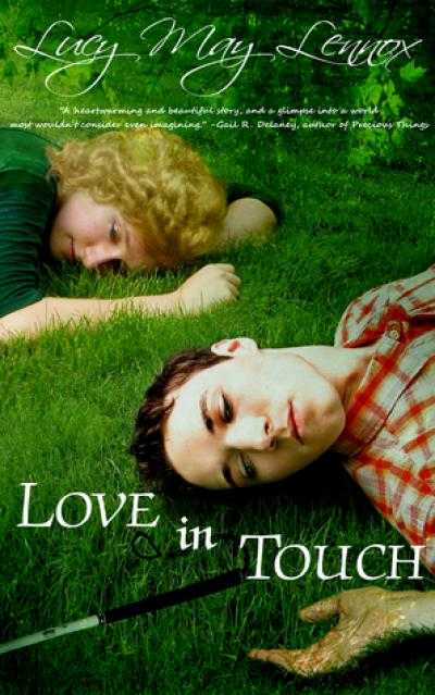 Love in Touch book cover with two people laying on grass