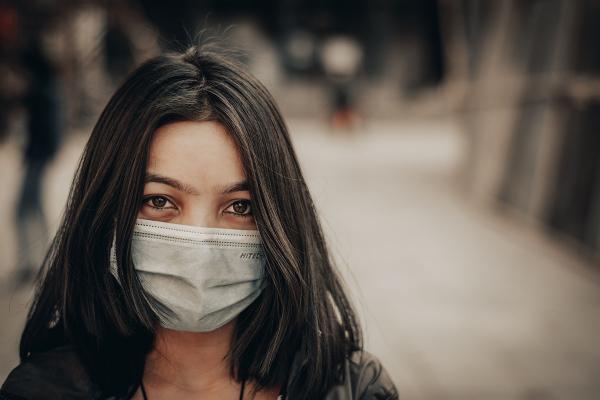 Girl wearing mask