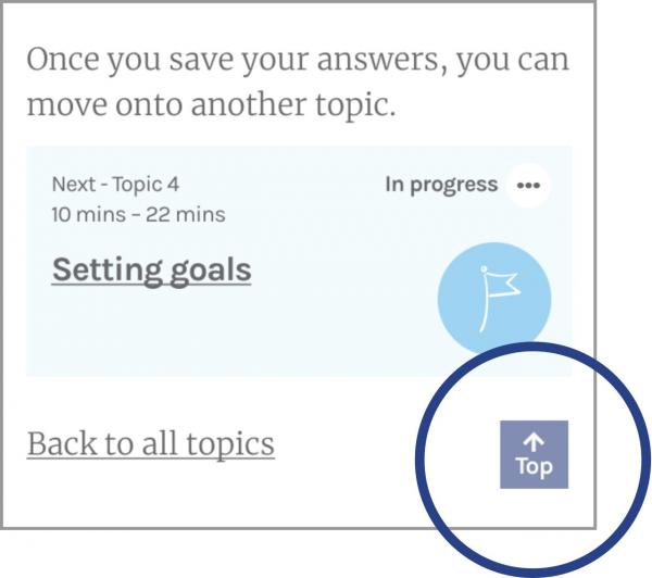 Image showing back to top button