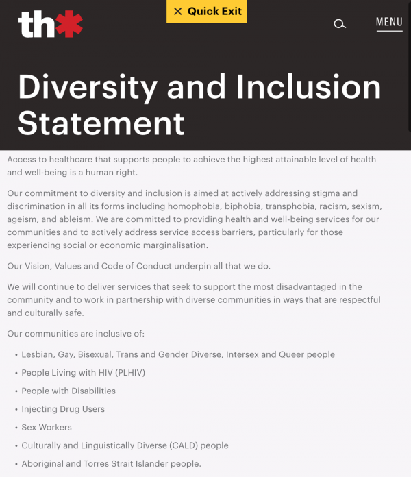 Thorne Harbour Health diversity and inclusion statement