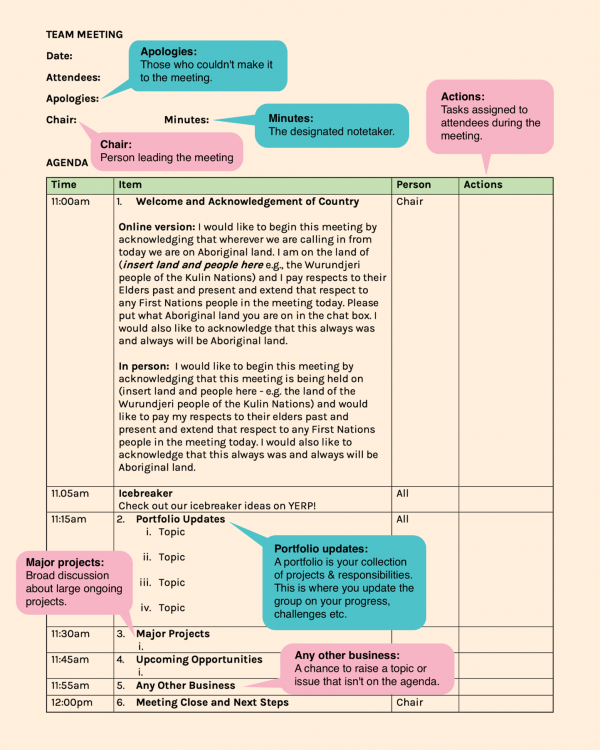 Example agenda