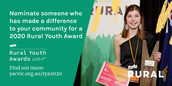 Lizzie Harm's winner of 2018 Young Person Leading Change